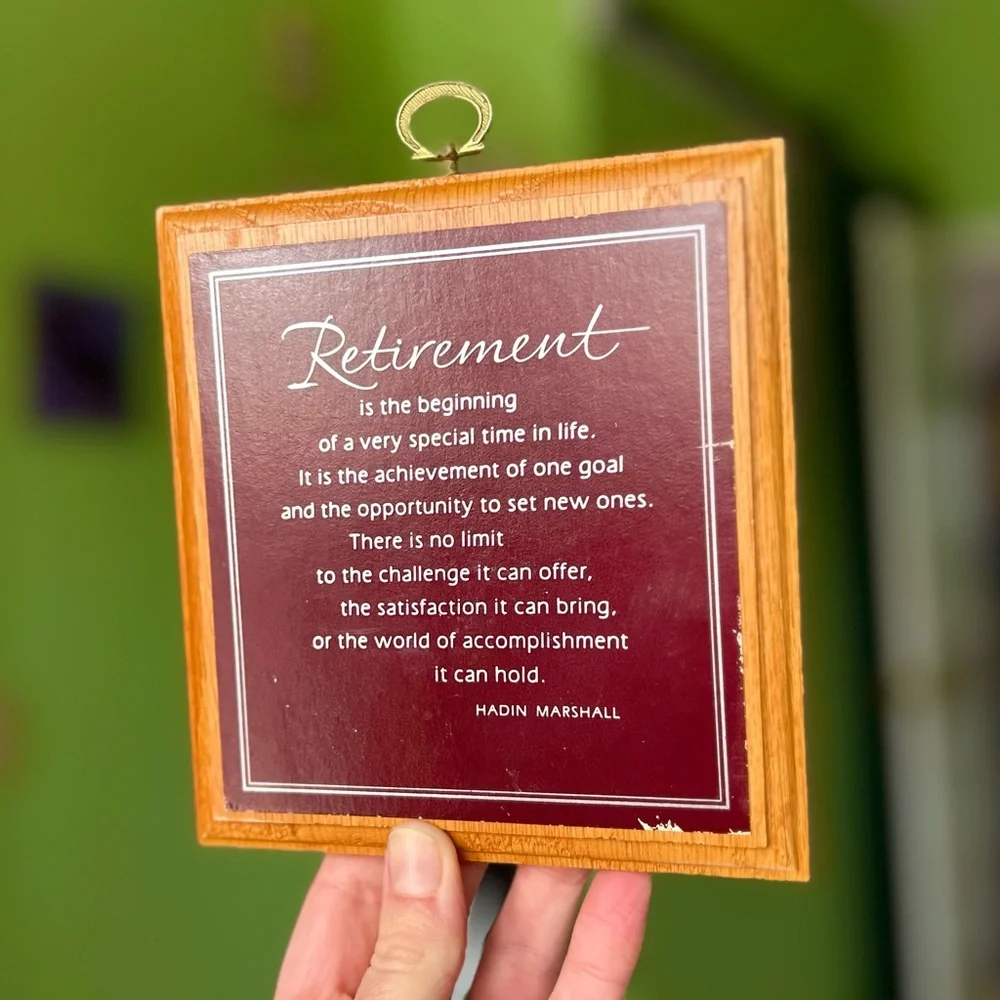 VTG Retirement Wooden Positive Life Plaque Wall Decor Art